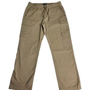 Dogg Supply Ripstop Cargo Pants Khaki Streetwear Utility Elastic Waist Mens Lg